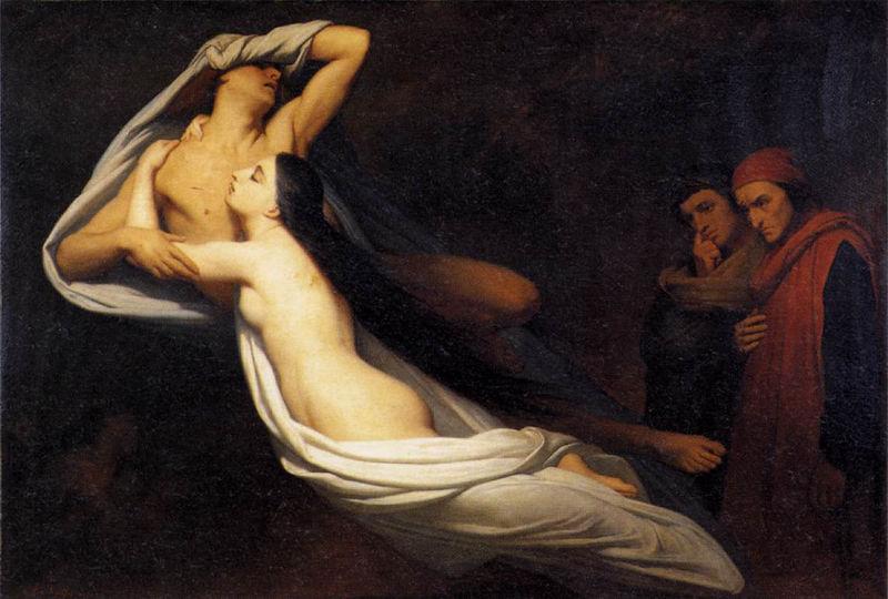 Ary Scheffer Shades of Francesca de Rimini and Paolo in the Underworld oil painting picture